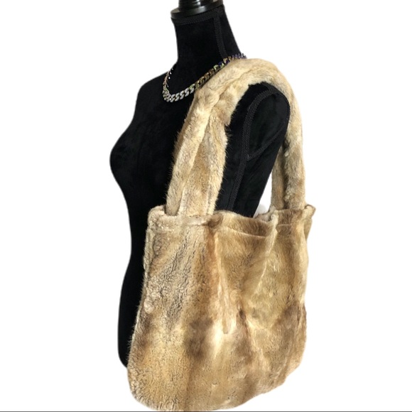 Eureka Vintage 90’s 100% Genuine Fox Fur Tote Bag